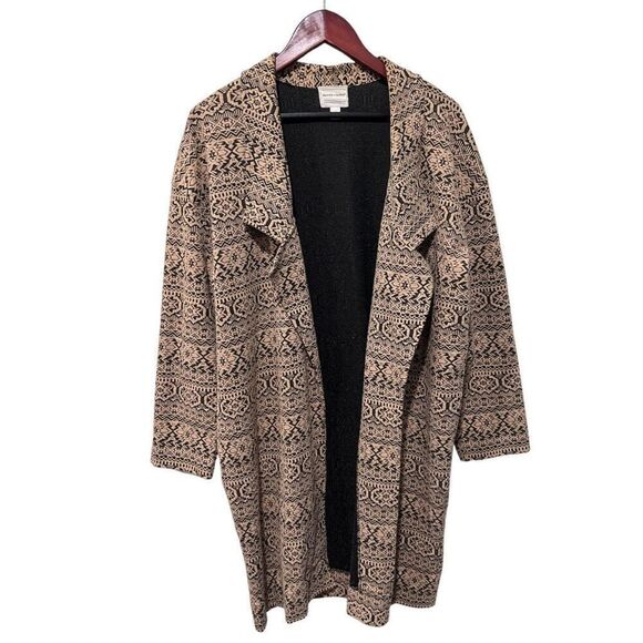 Melrose and Market Black and Tan Patterned Cardigan - Picture 1 of 10